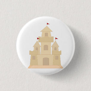 Sand Castle 1 Inch Round Button