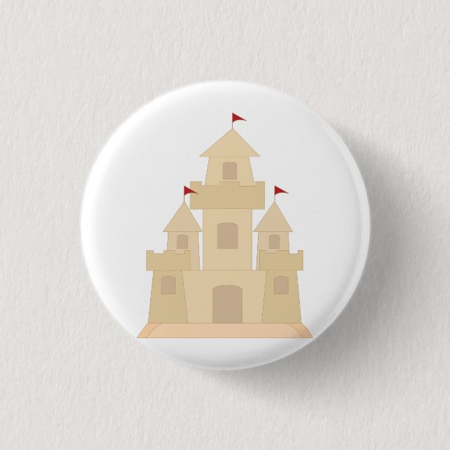 Sand Castle 1 Inch Round Button (Front)