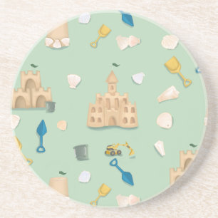 Sand Castle Architect Beach House Coastal Coaster