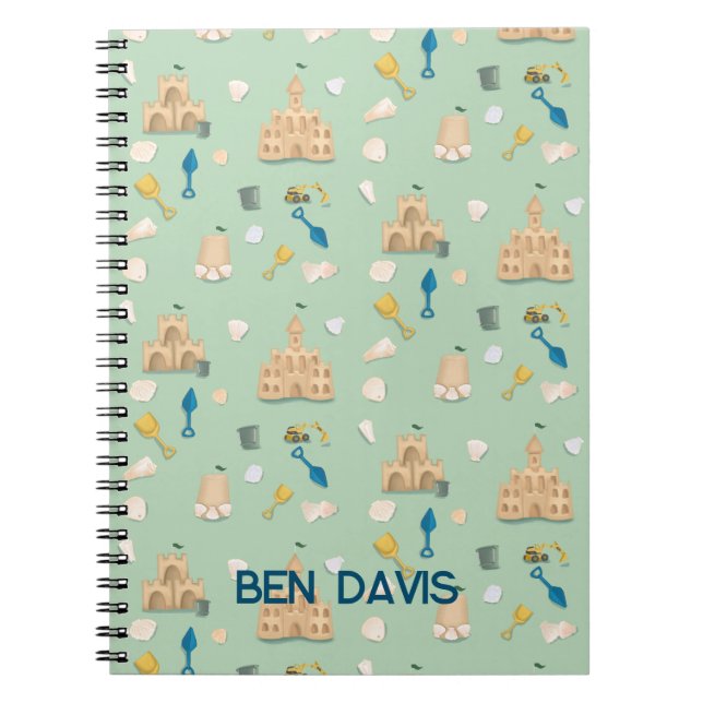 Sand Castle Building Beach Coastal Notebook (Front)