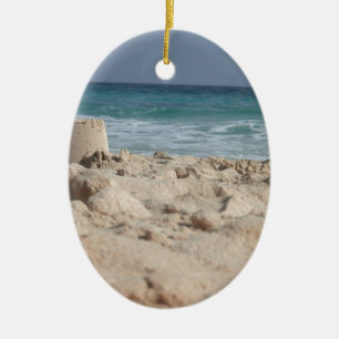 sand castle ceramic ornament
