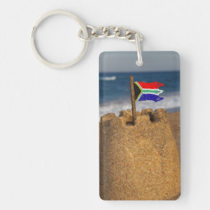 Sand Castle With South African Flag, Umhlanga Keychain