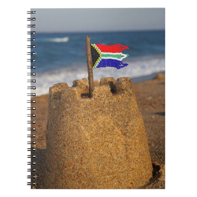 Sand Castle With South African Flag, Umhlanga Notebook (Front)