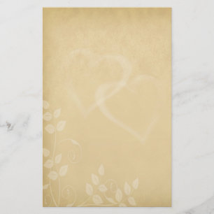 Sand Colour Vintage Hearts Stationery