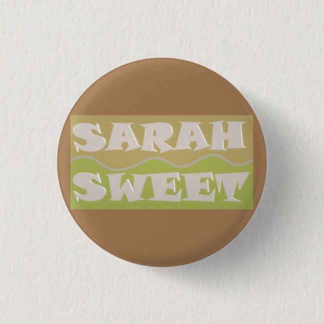 Sand coloured patterned  art designed for Sarah 1 Inch Round Button (Front)