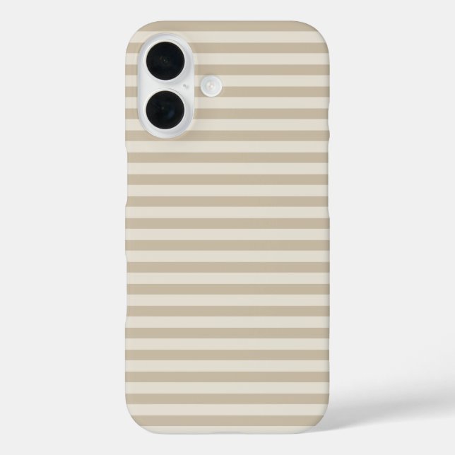 Sand & Cream Cute Horizontal Striped Case-Mate iPhone Case (Back)
