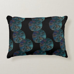Sand Dollar Abstract Artsy Blue Black Gift Favor Accent Pillow