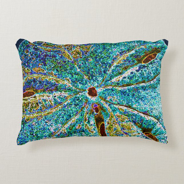 Sand Dollar Abstract Teal Blue Pattern Gift Favour Accent Pillow (Front)