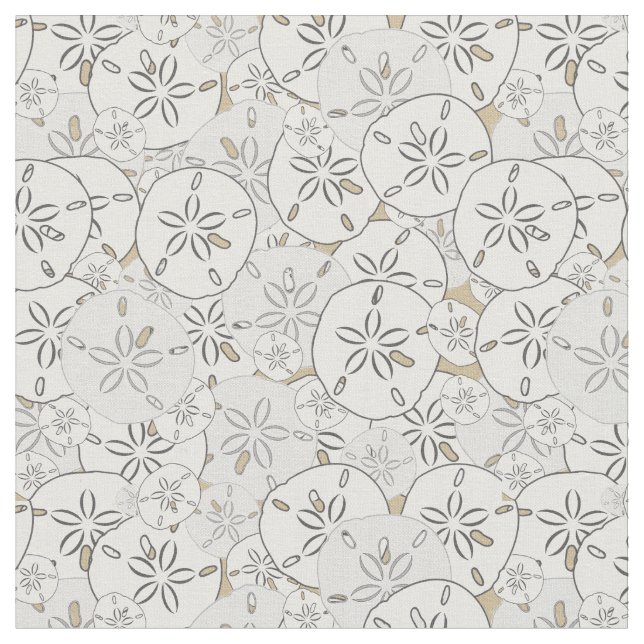 Sand dollar all over print fabric (Close Up)