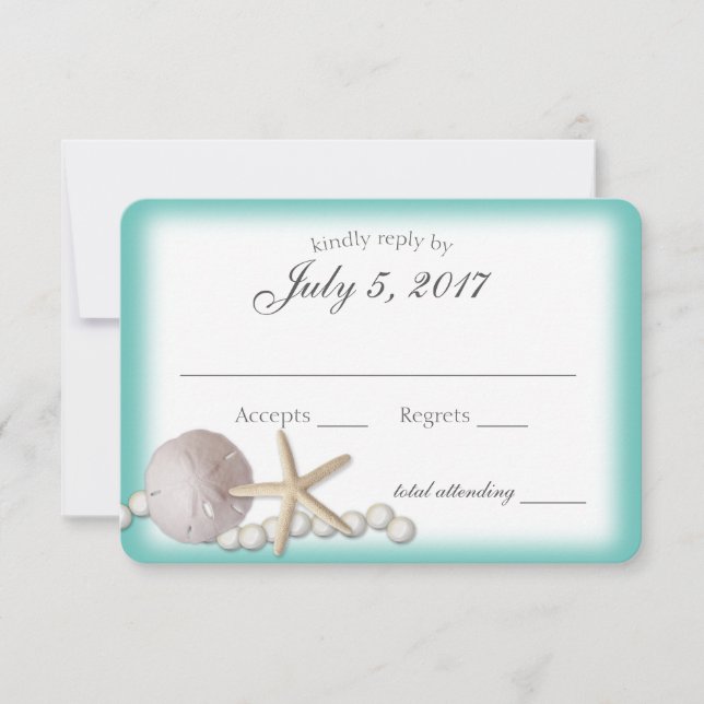 Sand Dollar and Pearls Beach Wedding Réponse (Devant)