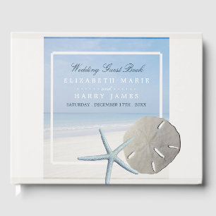 Sand Dollar and Starfish Beach Wedding Guest Book