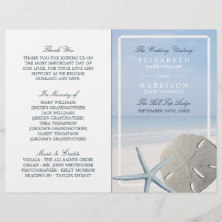Sand Dollar and Starfish Beach Wedding Program