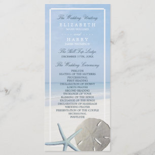 Sand Dollar and Starfish Beach Wedding Program