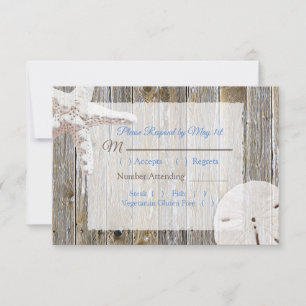 Sand Dollar and Starfish Oceanic Wedding RSVP