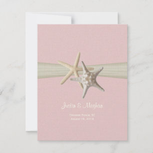 Sand Dollar and Starfish Pink Reception Invitation