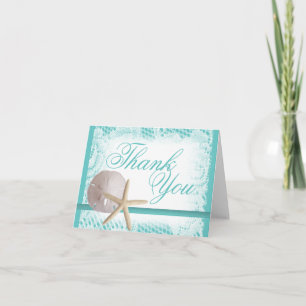 Sand Dollar and Starfish Thank You Card