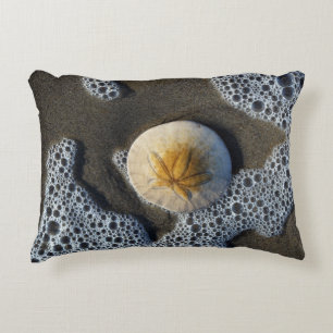Sand Dollar and Surf Beach Photo Accent Pillow