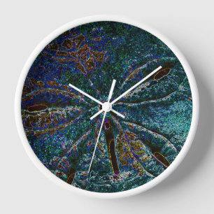 Sand Dollar Art Abstract Blue Nautical Gift Favour Clock