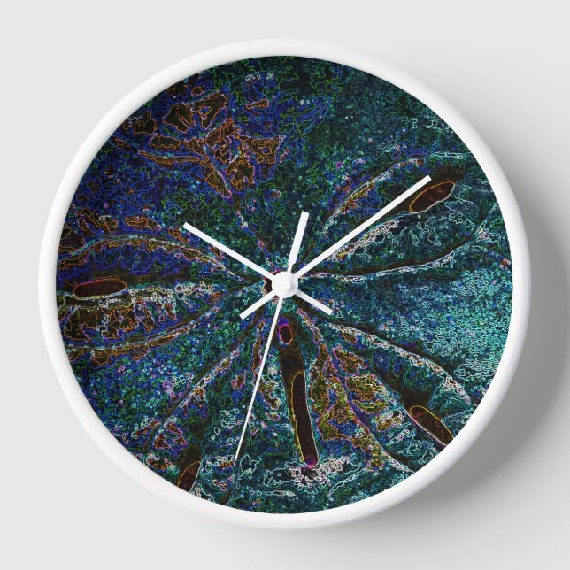 Sand Dollar Art Abstract Blue Nautical Gift Favour Clock (Front)