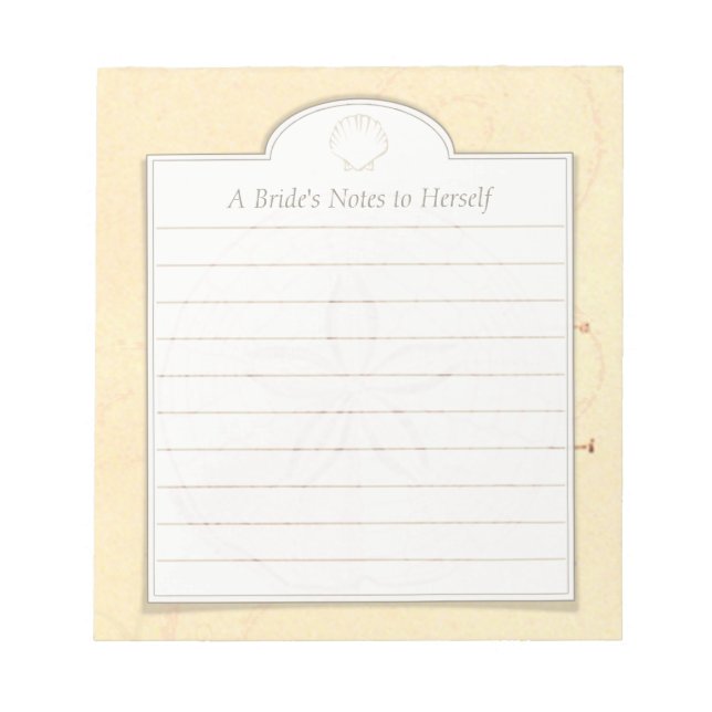 Sand Dollar Beach Art Custom Idea Notepad (Front)