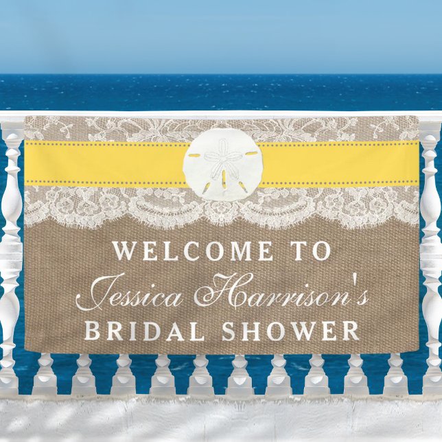 Sand Dollar Beach Bridal Shower - Yellow Banner (Creator Uploaded)