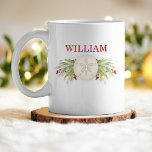 Sand Dollar Beach Coastal Christmas Coffee Mug<br><div class="desc">This mug makes a wonderful Christmas gift for that beach lover in your life. It is decorated with a sand dollar,  holly and berries to celebrate the holiday season. Personalize it for your family and friends. Designed for you by Blackberry Boulevard.</div>
