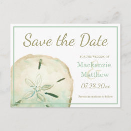 Sand Dollar Beach Save the Date Announcement Postcard