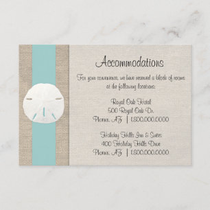 Sand Dollar Beach Wedding Accommodation Card