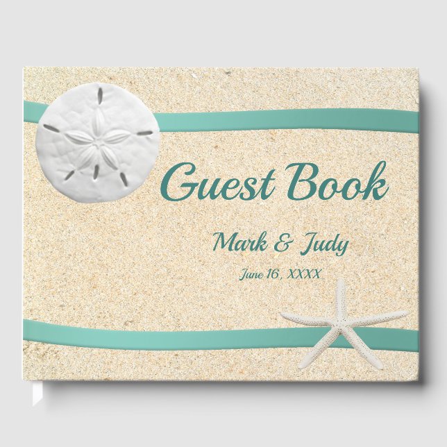 Sand Dollar Beach Wedding Guestbook (Front)