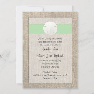Sand Dollar Beach Wedding Invitation - SeaFoam