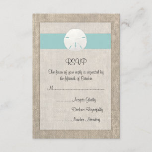 Sand Dollar Beach Wedding RSVP Card
