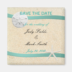 Sand Dollar Beach Wedding Save The Date Magnet