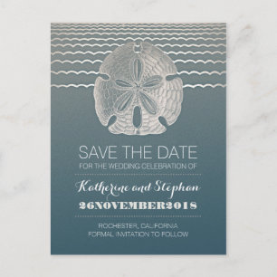 Sand Dollar Beach Wedding Save The Date Porstcards Announcement Postcard