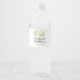Sand Dollar Beach Wedding Water Bottle Label