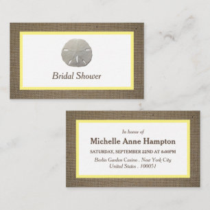 Sand Dollar & Burlap Bridal Shower Invitation