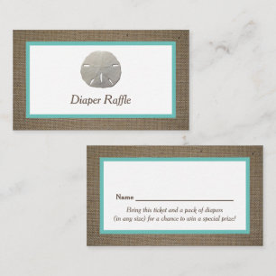 Sand Dollar & Burlap Diaper Raffle Ticket