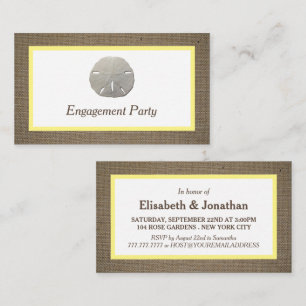 Sand Dollar & Burlap Engagement Party Invitation