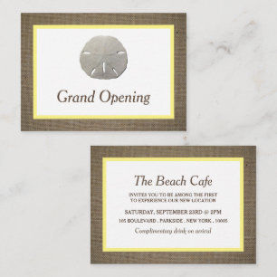 Sand Dollar & Burlap Grand Opening Ceremony Card