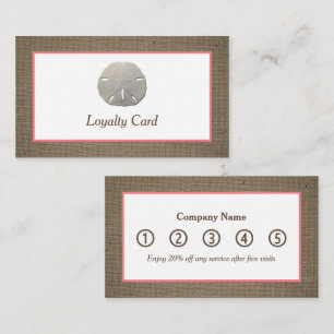 Sand Dollar & Burlap Loyalty Card