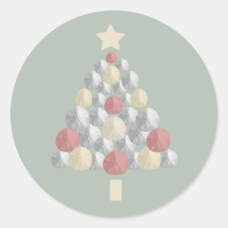 Sand Dollar Christmas Tree (green) Classic Round Sticker