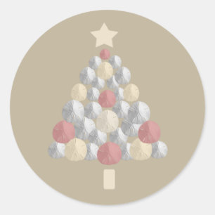 Sand Dollar Christmas Tree (light brown) Classic Round Sticker