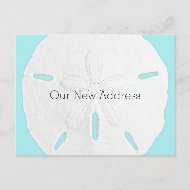 Sand Dollar Coastal New Address Announcement Postcard (Front)