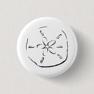 Sand Dollar Drawing 1 Inch Round Button