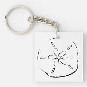 Sand Dollar Drawing Keychain
