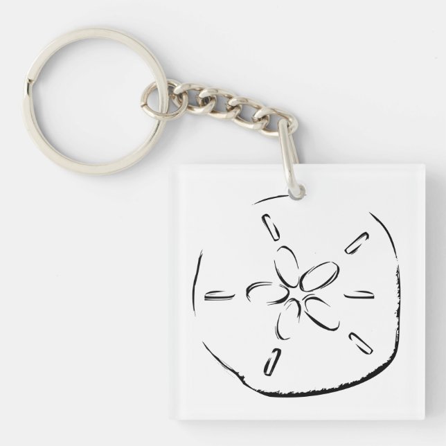 Sand Dollar Drawing Keychain (Front)
