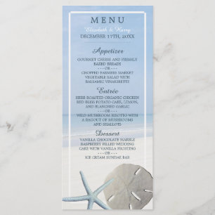 Sand Dollar et Starfish Beach Wedding Menu