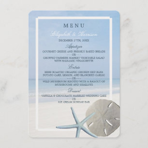 Sand Dollar et Starfish Beach Wedding Menu
