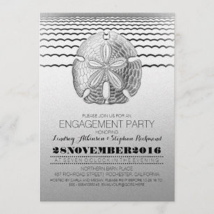 Sand Dollar Invitation for Beach Engagement Party
