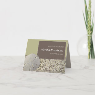 Sand dollar Lace, Vintage Beach Wedding Thank You Card