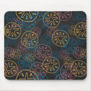 Sand Dollar Lines Red Yellow Blue Mouse Pad